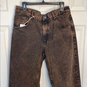 ZARA MAN NEW YORK EDITION WASHED EFFECT RELAXED FIT JEANS BLACK & BRONZE SIZE 44